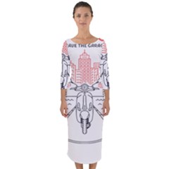 Vespa T- Shirt Hit The Road 3 T- Shirt Quarter Sleeve Midi Bodycon Dress by ZUXUMI