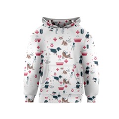 Veterinarian Gift T- Shirt Veterinary Medicine, Happy And Healthy Friends    Pattern    Coral Backgr Kids  Pullover Hoodie