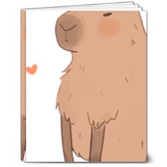 Capybara T- Shirt Cute Capybara Illustration T- Shirt (3) Yoga Reflexion Pose T- Shirtyoga Reflexion Pose T- Shirt 8  X 10  Hardcover Notebook by hizuto