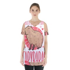 Capybara T- Shirt Just A Girl Who Loves Capybaras T- Shirt Yoga Reflexion Pose T- Shirtyoga Reflexion Pose T- Shirt Skirt Hem Sports Top by hizuto