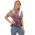 Floral Blossoms  Lightweight Drawstring Hooded Top View3