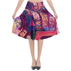 Fantasy  Flared Midi Skirt by Internationalstore