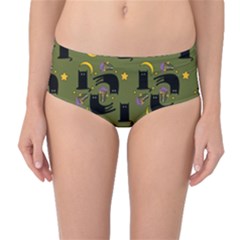 Cat Cartoon Cats Animal Pattern Mid-waist Bikini Bottoms