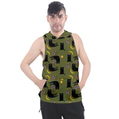 Cat Cartoon Cats Animal Pattern Men s Sleeveless Hoodie by Pakjumat