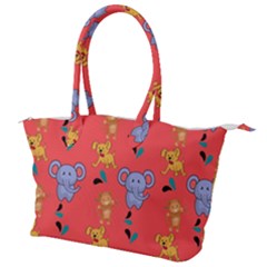 Elephant Monkey Dog Cartoon Canvas Shoulder Bag by Pakjumat