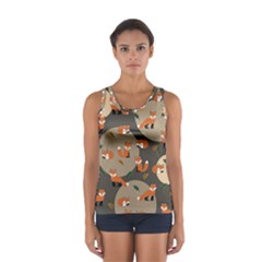 Fox Pattern Sport Tank Top  by Pakjumat