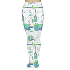 Guitars Music Notes Seamless Pattern Tights by Pakjumat