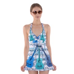 Guitar Acoustic Music Art Halter Dress Swimsuit  by Pakjumat