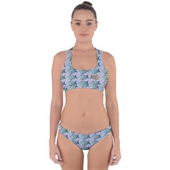 Fishes Pattern Background Theme Cross Back Hipster Bikini Set by Pakjumat