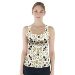 Bee Honeycomb Honeybee Insect Racer Back Sports Top by Pakjumat