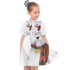 West Highland White Terrier T- Shirt Cute West Highland White Terrier Drawing T- Shirt Kids  Sailor Dress by ZUXUMI