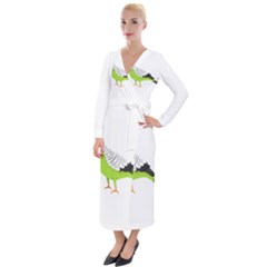 Budgerigar T- Shirt White Look Calm Budgerigar 05 T- Shirt Velvet Maxi Wrap Dress