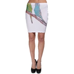 Budgies T- Shirt Cute Budgies - Green And Blue T- Shirt Bodycon Skirt by EnriqueJohnson