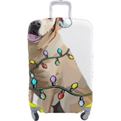 White Labrador Dog T- Shirt White Labrador Dog Santa Christmas Tree Lights Xmas T- Shirt Luggage Cover (large) by ZUXUMI