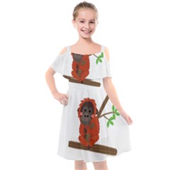 Orangutan T-shirtsteal Your Heart Orangutan 14 T-shirt Kids  Cut Out Shoulders Chiffon Dress