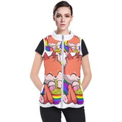 Gay Pride T- Shirt Gay Pride Kawaii Fox Ramen Noodles Rainbow Flag T- Shirt Women s Puffer Vest by ZUXUMI