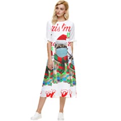 German Shepherd T- Shirt Cute German Shepherd Dog T- Shirt Bow Sleeve Chiffon Midi Dress