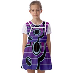 Girl Ukulele T- Shirt Ukulele Guitar T- Shirt Kids  Short Sleeve Pinafore Style Dress by ZUXUMI