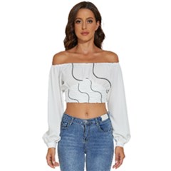 Abstract Pattern T- Shirt Abstract Pattern T- Shirt Long Sleeve Crinkled Weave Crop Top