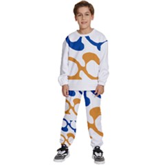 Abstract Swirl Gold And Blue Pattern T- Shirt Abstract Swirl Gold And Blue Pattern T- Shirt Kids  Sweatshirt Set by EnriqueJohnson