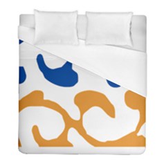 Abstract Swirl Gold And Blue Pattern T- Shirt Abstract Swirl Gold And Blue Pattern T- Shirt Duvet Cover (full/ Double Size)