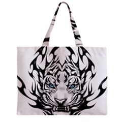 White And Black Tiger Zipper Mini Tote Bag by Sarkoni