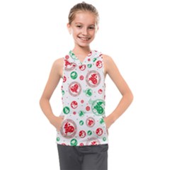 Merry Christmas Geometric Pattern Kids  Sleeveless Hoodie by Sarkoni