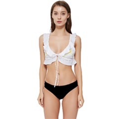 Bird Lover T- Shirtbird T- Shirt (22) Low Cut Ruffle Edge Bikini Top