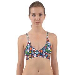 Winter Seamless Pattern Wrap Around Bikini Top