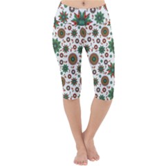 Pattern Abstract Seamless Lightweight Velour Cropped Yoga Leggings