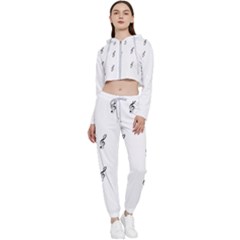 Black And White Pattern T- Shirt Black And White Pattern 7 Cropped Zip Up Lounge Set