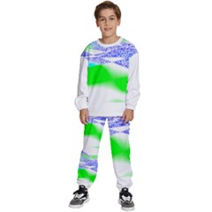 Blue Green Black Abstract Art T- Shirt Blue Green Black Abstract Art T- Shirt Kids  Sweatshirt Set by EnriqueJohnson