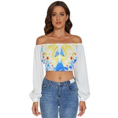 Butterfly Art T- Shirtbutterfly T- Shirt (3) Long Sleeve Crinkled Weave Crop Top by EnriqueJohnson