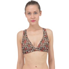 Red Blossom Harmony Pattern Design Classic Banded Bikini Top by dflcprintsclothing