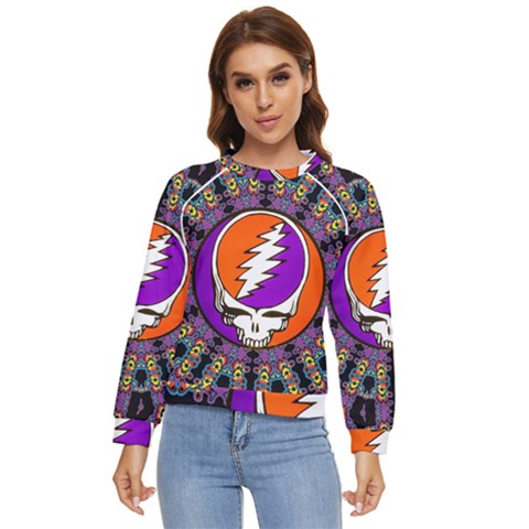 Gratefuldead Grateful Dead Pattern Women s Long Sleeve Raglan T-shirt by Sarkoni