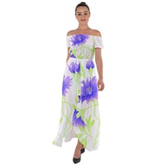 Flowers Art T- Shirtflowers T- Shirt (17) Off Shoulder Open Front Chiffon Dress