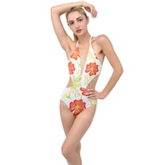 Flowers Art T- Shirtflowers T- Shirt (23) Plunging Cut Out Swimsuit