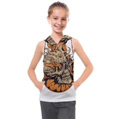 Human Skull  Skull Art Skeleton Illustration Kids  Sleeveless Hoodie by uniart180623