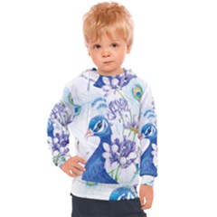 Peacock Kids  Hooded Pullover by uniart180623