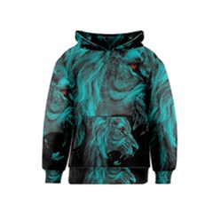 Angry Male Lion Predator Carnivore Kids  Pullover Hoodie by uniart180623