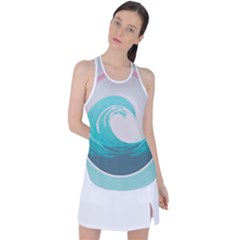 Tidal Wave Ocean Sea Tsunami Wave Minimalist Racer Back Mesh Tank Top