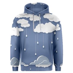 Clouds Rain Paper Raindrops Weather Sky Raining Men s Overhead Hoodie by uniart180623