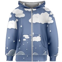 Clouds Rain Paper Raindrops Weather Sky Raining Kids  Zipper Hoodie Without Drawstring by uniart180623