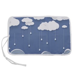 Clouds Rain Paper Raindrops Weather Sky Raining Pen Storage Case (s)