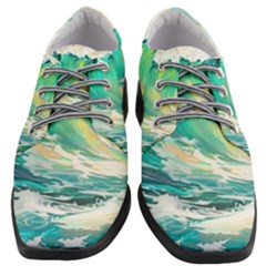 Waves Ocean Sea Tsunami Nautical Painting Women Heeled Oxford Shoes