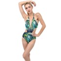 Waterfall Jungle Nature Paper Craft Trees Tropical Plunging Cut Out Swimsuit View1