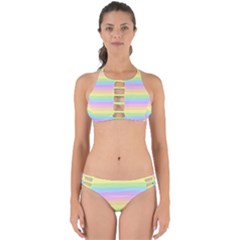 Cute Pastel Rainbow Stripes Perfectly Cut Out Bikini Set by Ket1n9