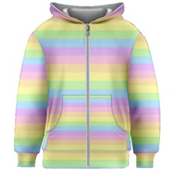 Cute Pastel Rainbow Stripes Kids  Zipper Hoodie Without Drawstring by Ket1n9