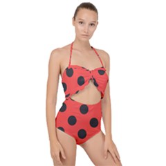 Abstract-bug-cubism-flat-insect Scallop Top Cut Out Swimsuit by Ket1n9