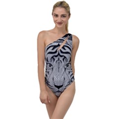 Tiger Head To One Side Swimsuit by Ket1n9